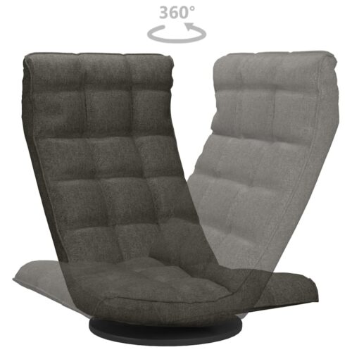 Swivel Floor Chair Dark Grey Fabric - Image 5