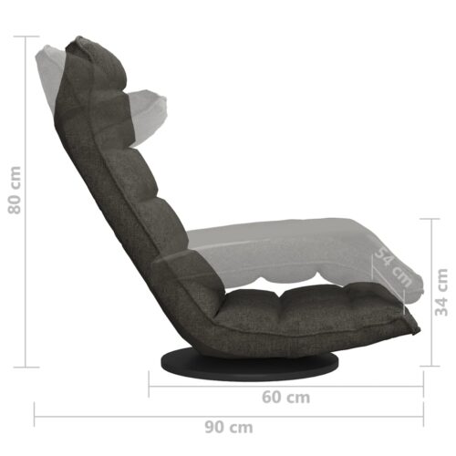 Swivel Floor Chair Dark Grey Fabric - Image 8
