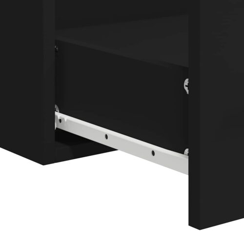 Wooden Bathroom Cabinet with Mirror Set Vanity Sink Storage Rack Drawers Black - Image 9