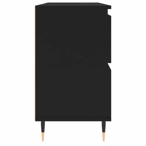 Wooden Bathroom Cabinet Vanity Storage Rack Shelf Cupboard Stand Black 80x33x60cm - Image 6
