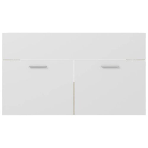 Wooden Bathroom Furniture Set White Sonoma Oak - Image 9