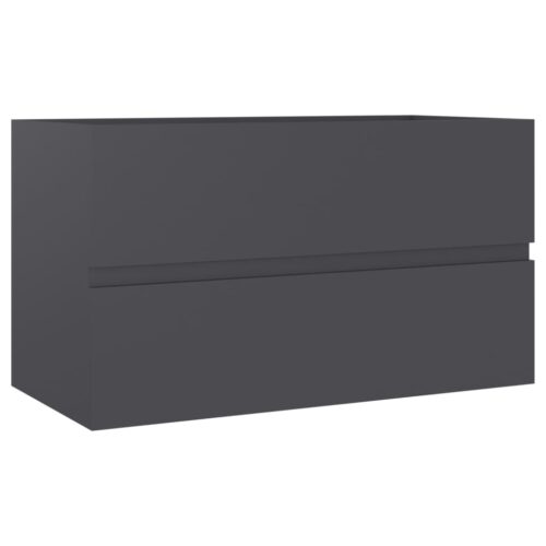 Wooden Bathroom Furniture Set Grey - Image 11