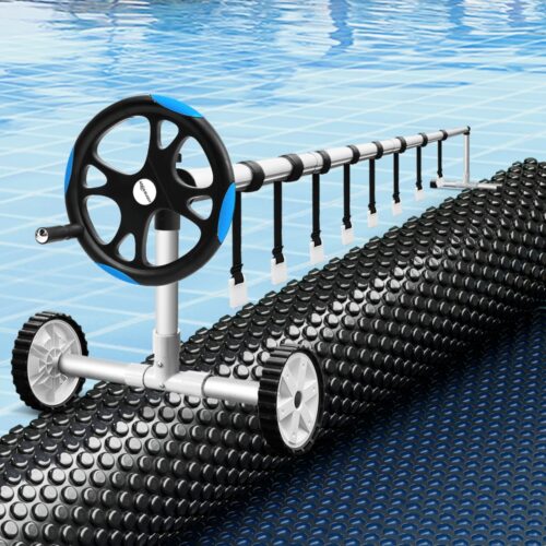 Aqua Buddy Pool Cover 7x4m 600 Micron w/ Roller 5.55m Black Solar Blanket - Image 7