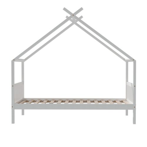 Artiss Bed Frame Wooden Base Kids Single Timber House  with 2 Storage Drawers Beds White - Image 3