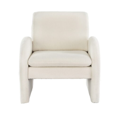 Artiss Armchair Accent Chair Lounge Tub Sofa Couch Curved Arm Seat Boucle White - Image 3