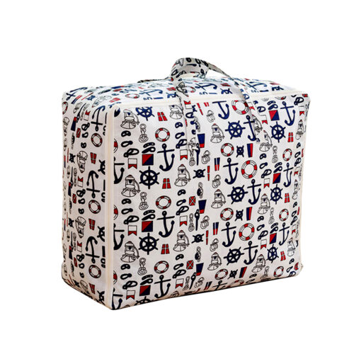 Nautical Icons Large Storage Luggage Bag Double Zipper Folding Travel Organisers