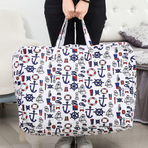 Nautical Icons Large Storage Luggage Bag Double Zipper Folding Travel Organisers - Image 5