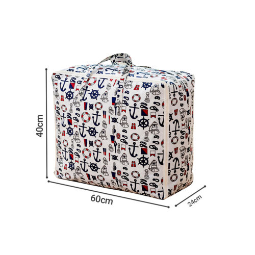 Nautical Icons Large Storage Luggage Bag Double Zipper Folding Travel Organisers - Image 6