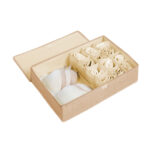Beige Flip Top Underwear Storage Box Folding Wardrobe Partition Drawer Home Organiser