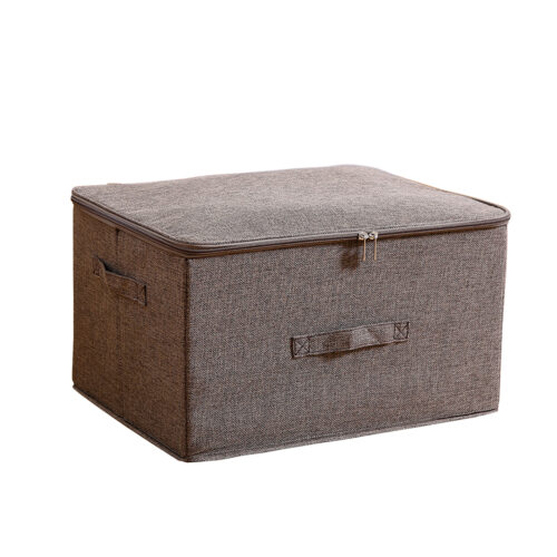 Coffee Large Portable Double Zipper Storage Box Moisture Proof Clothes Basket Folding Home Organiser