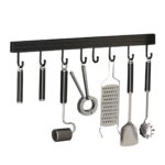 41cm Wall Mounted Kitchen Utensil Storage Rack Organiser with Durable Hooks