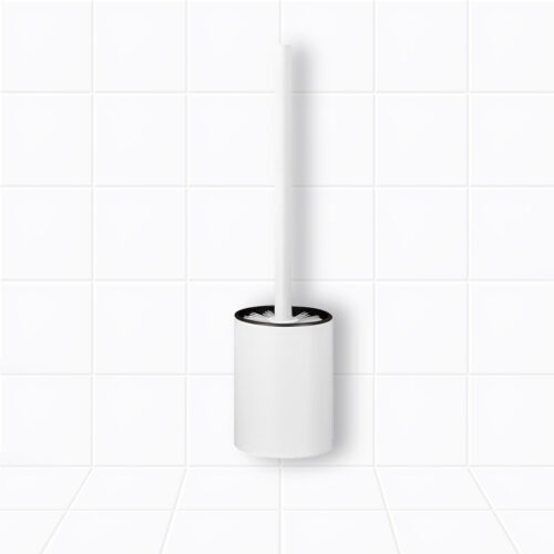 27cm Wall-Mounted Toilet Brush with Holder Bathroom Cleaning Scrub White
