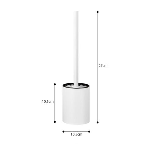 27cm Wall-Mounted Toilet Brush with Holder Bathroom Cleaning Scrub White - Image 6