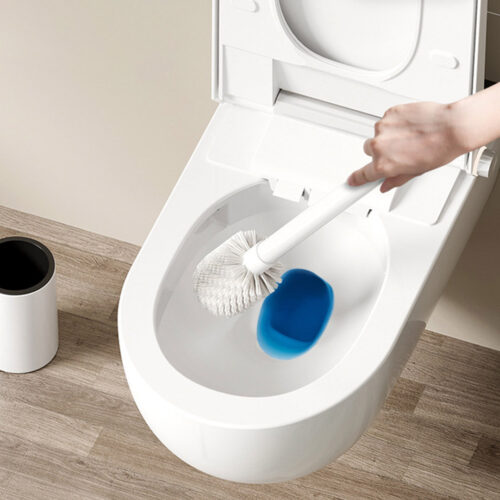 27cm Wall-Mounted Toilet Brush with Holder Bathroom Cleaning Scrub White - Image 7