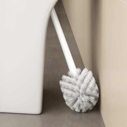 27cm Wall-Mounted Toilet Brush with Holder Bathroom Cleaning Scrub White - Image 8