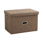 Coffee Super Large Folding Canvas Storage Box Cube Clothes Basket Organiser Decorative Box
