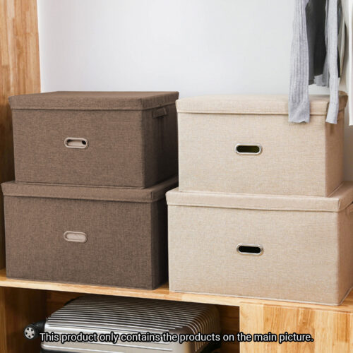Coffee Super Large Folding Canvas Storage Box Cube Clothes Basket Organiser Decorative Box - Image 5