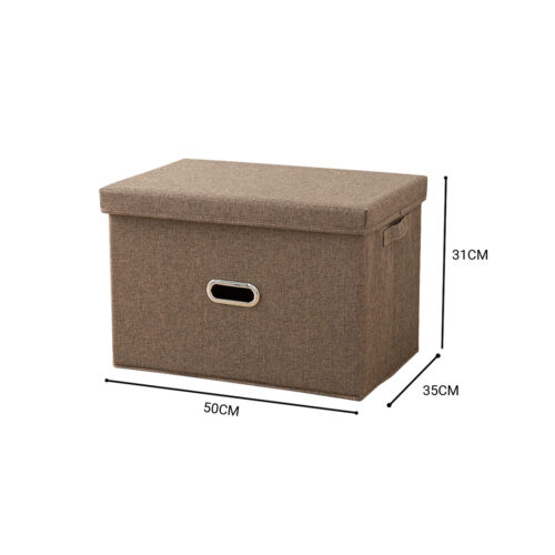 Coffee Super Large Folding Canvas Storage Box Cube Clothes Basket Organiser Decorative Box - Image 6