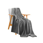 GreyThrow Blanket Warm Cozy Striped Pattern Thin Flannel Fleece Bed Sofa Comforter
