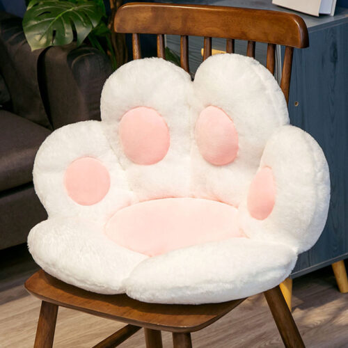 70cm White Paw Shape Cushion Warm Lazy Sofa Decorative Pillow Backseat Plush Mat Decor - Image 2