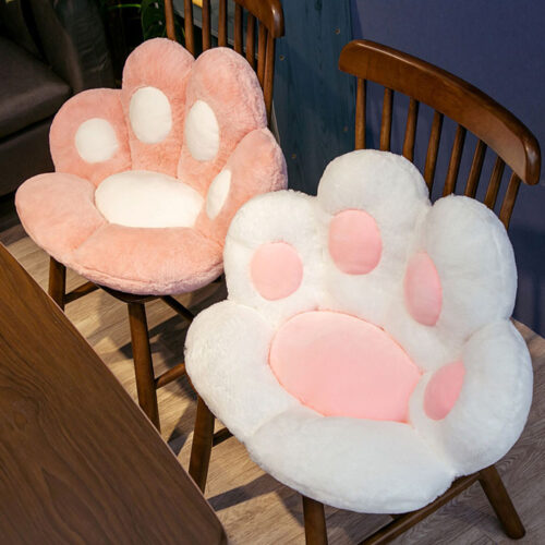70cm White Paw Shape Cushion Warm Lazy Sofa Decorative Pillow Backseat Plush Mat Decor - Image 5