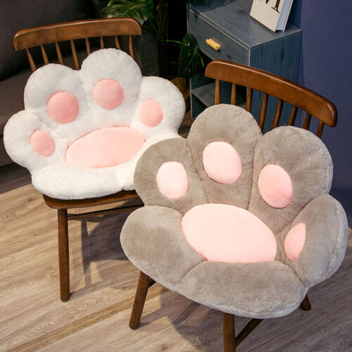 70cm White Paw Shape Cushion Warm Lazy Sofa Decorative Pillow Backseat Plush Mat Decor - Image 8
