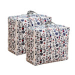 2x Nautical Icons Large Storage Luggage Bag Double Zipper Folding Travel Organisers