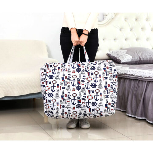 2x Nautical Icons Large Storage Luggage Bag Double Zipper Folding Travel Organisers - Image 3