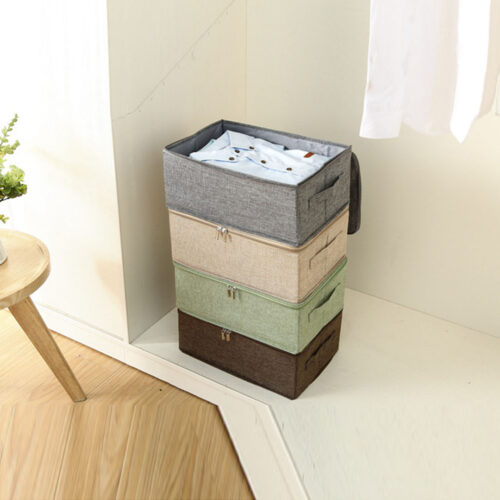 2x Portable Storage Box Moisture Proof Clothes Folding Closet Organiser Grey - Image 7