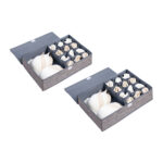 2x Grey Flip Top Underwear Storage Box Folding Wardrobe Partition Drawer Home Organiser