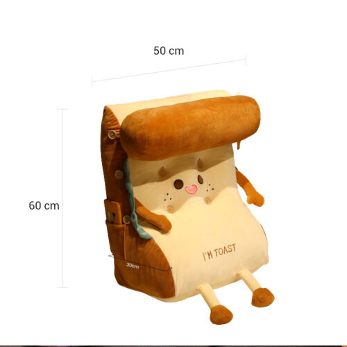 Cute Face Toast Bread Wedge Cushion Stuffed Plush Cartoon Back Support Pillow Decor - Image 7