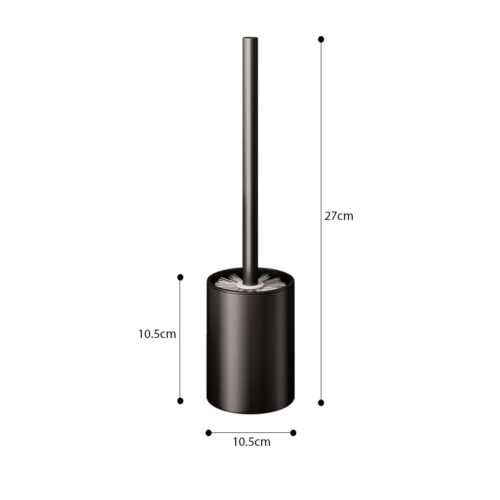 2x 27cm Wall-Mounted Toilet Brush with Holder Bathroom Cleaning Scrub Black - Image 6