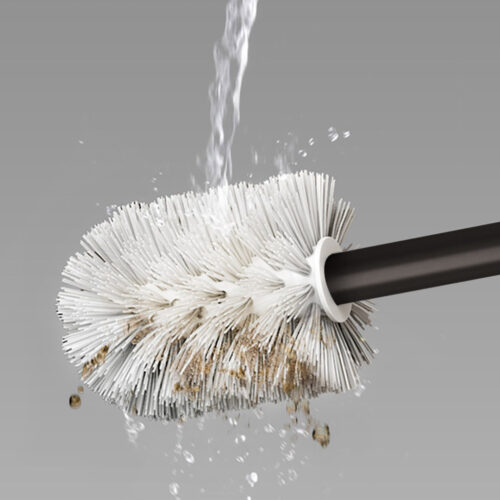 2x 27cm Wall-Mounted Toilet Brush with Holder Bathroom Cleaning Scrub Black - Image 9