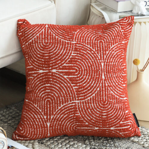 50cm Throw Pillow Burgundy Cinnabar Perfect Burnt Indoor Outdoor Corded - Image 2