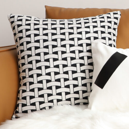 50cm Black White Pattern Throw Pillow Thick Comfort Pro Polyester Fiber Cotton - Image 3