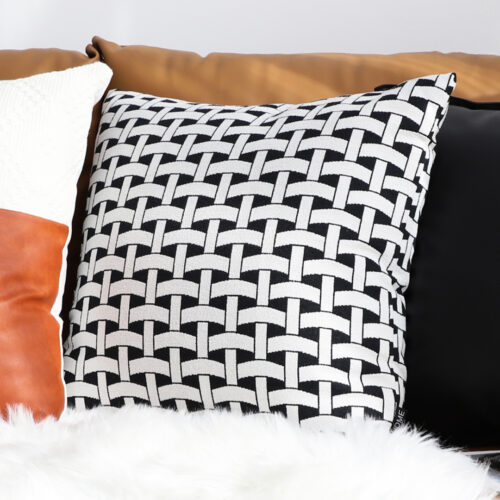 50cm Black White Pattern Throw Pillow Thick Comfort Pro Polyester Fiber Cotton - Image 4