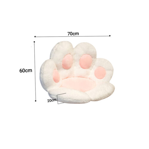 2x 70cm White Paw Shape Cushion Warm Lazy Sofa Decorative Pillow Backseat Plush Mat Decor - Image 6