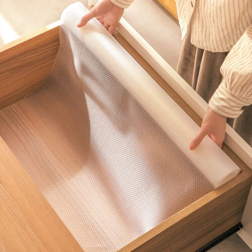 4x 60x500cm Transparent Kitchen Drawer Cabinet Multi Use Liner Non Slip Mat - Image 2