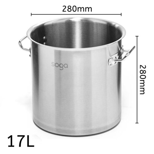 Stock Pot 17L Top Grade Thick Stainless Steel Stockpot 18/10 Without Lid - Image 3
