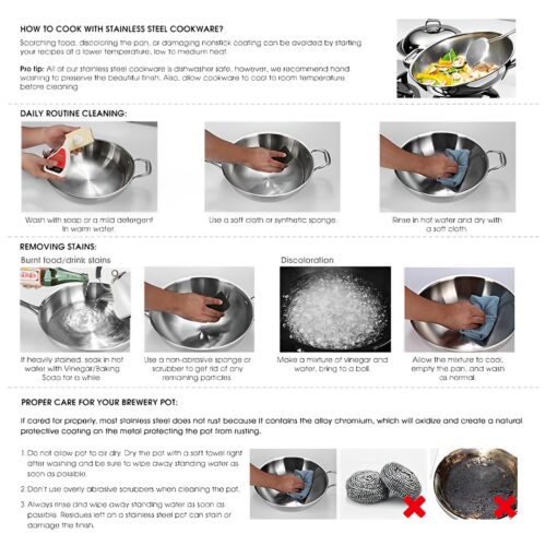 Stock Pot 17L Top Grade Thick Stainless Steel Stockpot 18/10 Without Lid - Image 9