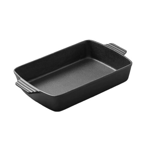 38cm Cast Iron Rectangle Bread Cake Baking Dish Lasagna Roasting Pan