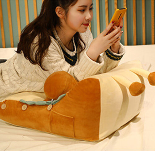 2x Cute Face Toast Bread Wedge Cushion Stuffed Plush Cartoon Back Support Pillow Decor - Image 10
