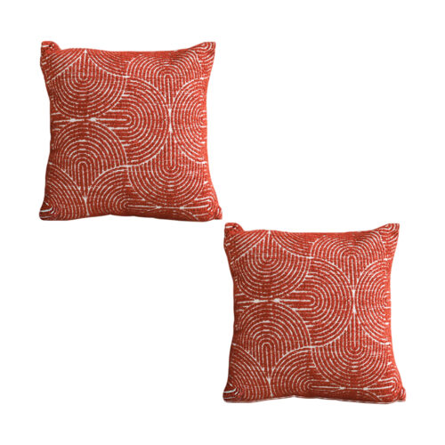 2x 50cm Throw Pillow Burgundy Cinnabar Perfect Burnt Indoor Outdoor Corded