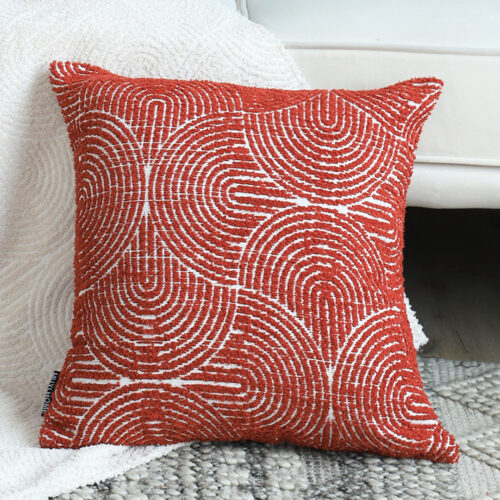 2x 50cm Throw Pillow Burgundy Cinnabar Perfect Burnt Indoor Outdoor Corded - Image 3