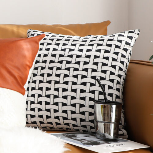 2x 50cm Black White Pattern Throw Pillow Thick Comfort Pro Polyester Fiber Cotton - Image 6