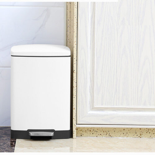 2x Foot Pedal Stainless Steel Rubbish Recycling Garbage Waste Trash Bin Shape 12L White - Image 7
