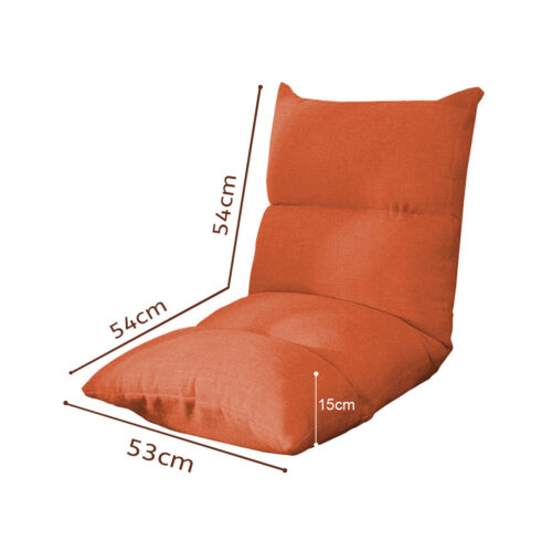 2x Lounge Floor Recliner Adjustable Lazy Sofa Bed Folding Game Chair Orange - Image 2