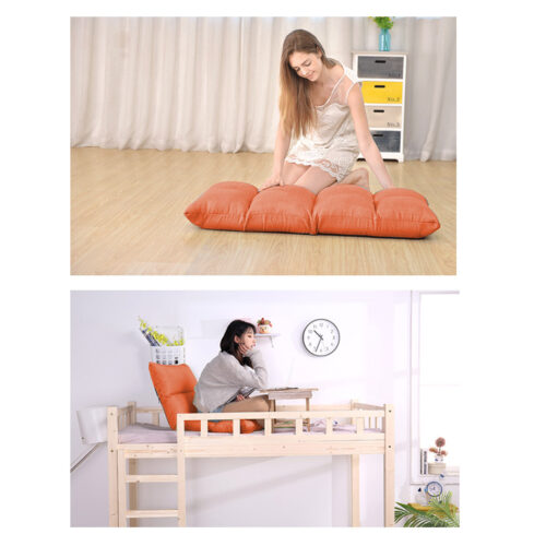 2x Lounge Floor Recliner Adjustable Lazy Sofa Bed Folding Game Chair Orange - Image 8