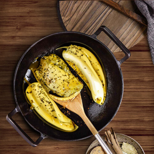 2x 36CM Commercial Cast Iron Wok FryPan with Wooden Lid Fry Pan - Image 9