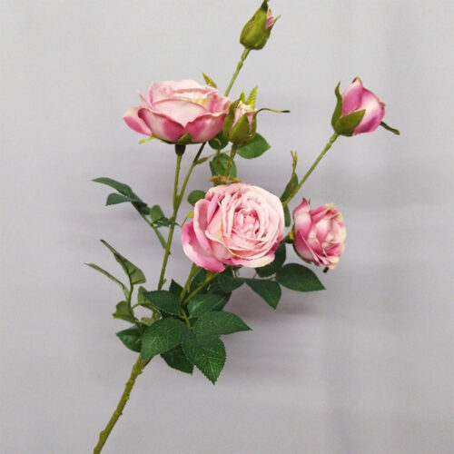 Blue Colored Glass Flower Vase with 10 Bunch 6 Heads Artificial Fake Silk Rose Decor Set - Image 3